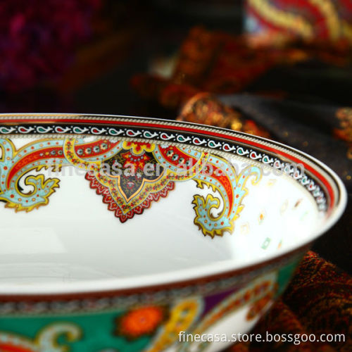 9 Inches Luxury Antique Decorative Porcelain Bowl of Paisley